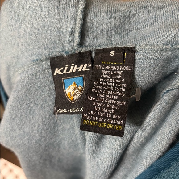 Kuhl 100% Merino Wool Teal Wrap Cardigan Jacket - Picture 11 of 11